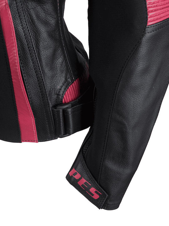 Femeiesc Geacă de motocicletă De piele Waterproof Black Pink