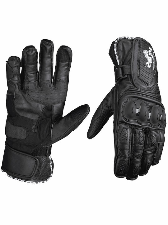 Winter Herren Motorradhandschuhe Leder Schwarz