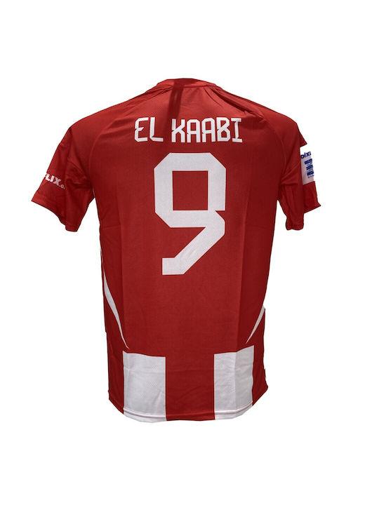 Tricou de fotbal pentru bărbați Olympiacos El Kaabi Roșu Alb Aniversar 0724-09b