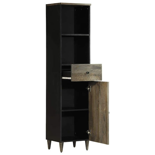vidaXL 4017814 Στήλη Μπάνιου Δαπέδου 38x33x160cm Μαύρη