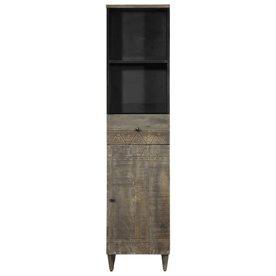 vidaXL Στήλη Μπάνιου Δαπέδου Μ38xΒ33xΥ160cm Μαύρη