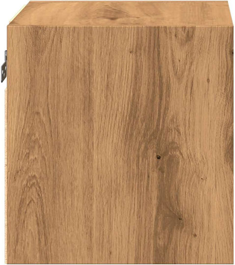Wall Shelves with LED Brown 2 Pieces 30x28.5x30cm