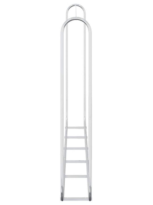 vidaXL Καυσόξυλων Inox Ράφι Αποθήκευσης Ξύλων 300x25x150cm Ασημί