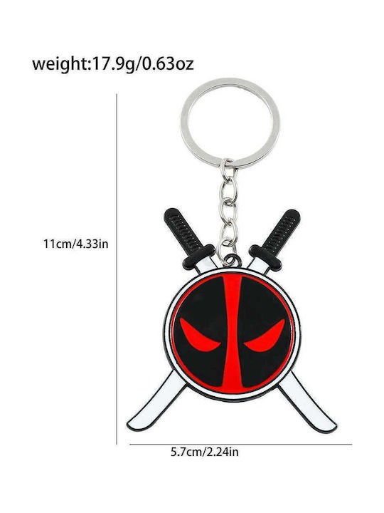 Molf's Schlüsselanhänger Deadpool Logo With Swords Metallisch Rot