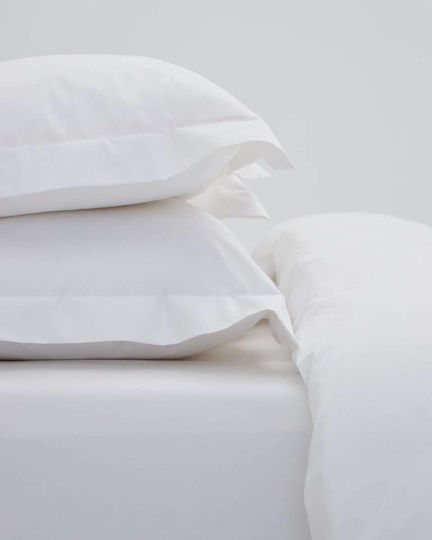 Hotel Cotton Satin Fitted Sheet Mansion Super King White