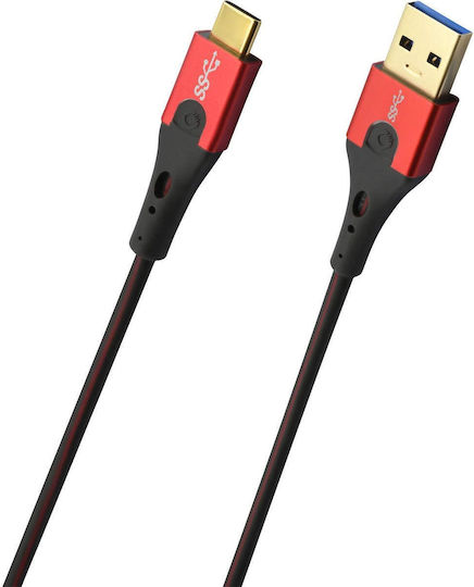 Oehlbach USB 3.2 Cable USB-C male - USB-A Red 1m (D1C9441)