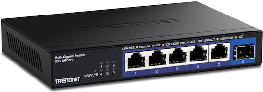 Trendnet TEG-S5061 Unmanaged L2 Switch με 5 Θύρες Ethernet και 1 SFP Θύρα