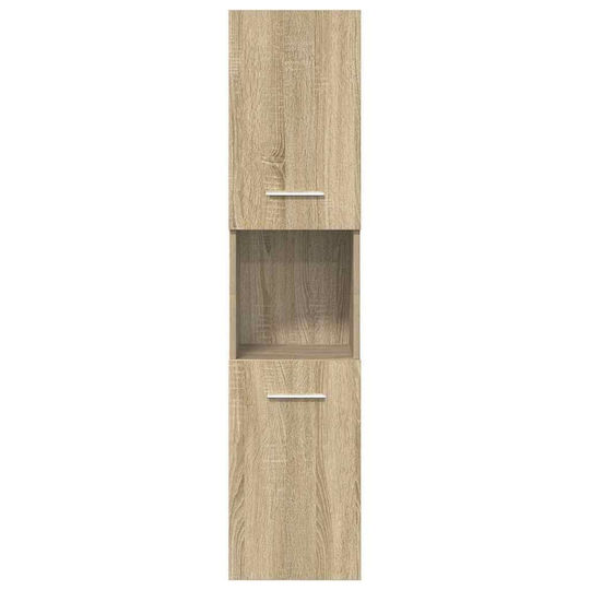 vidaXL Waschtisch mit Waschbecken, Spiegel & Säule L42xB18xH39cm Coffee