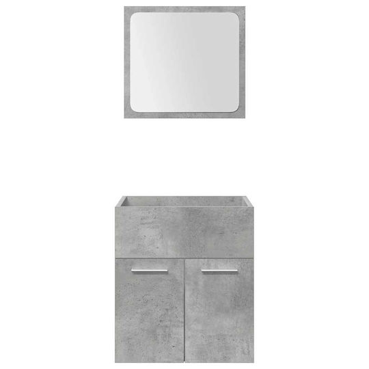 vidaXL Πάγκος με Νιπτήρα, Καθρέπτη & Στήλη Μ42xΒ18xΥ39cm Γκρι Σκυροδέματος