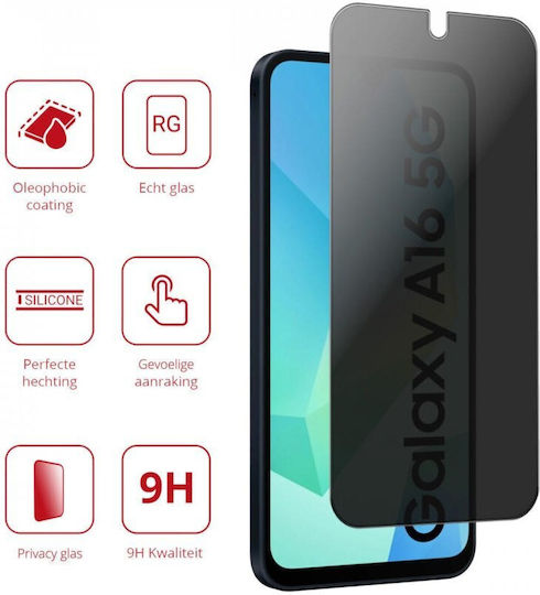 Rosso 2.5D Confidențialitate Tempered Glass Negru (Galaxy A16)