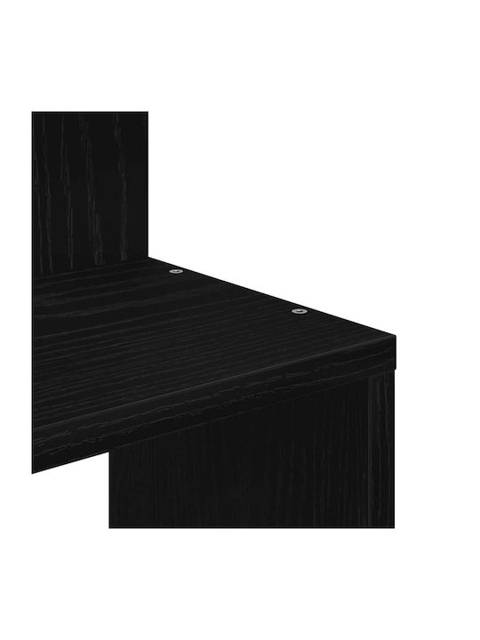 Γωνιακό Ράφι Τοίχου Μαύρο 32x32x127.5εκ.