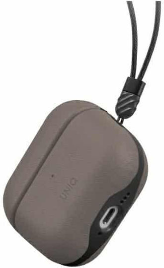 Uniq Lyden Hülle Leder / Synthetisches Leder / Kunststoff in Gray Farbe für Apple AirPods 4