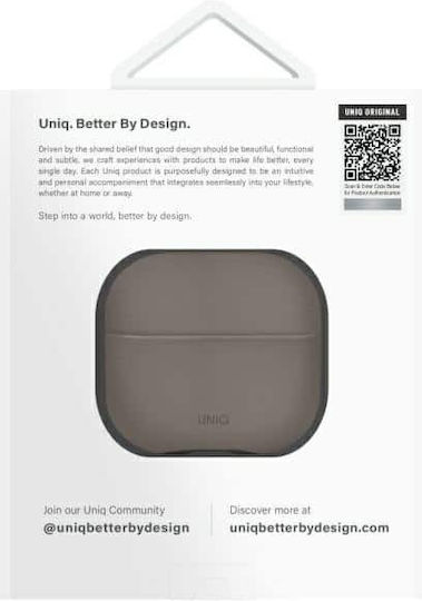 Uniq Lyden Hülle Leder / Synthetisches Leder / Kunststoff in Gray Farbe für Apple AirPods 4