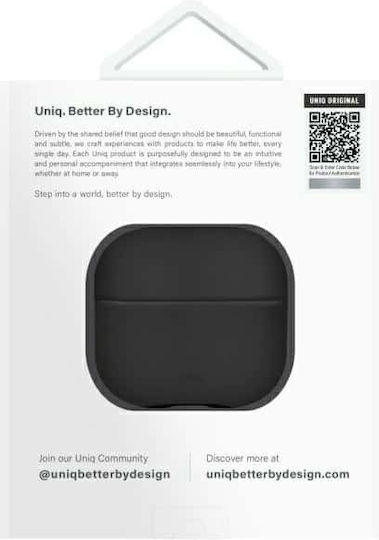 Uniq Lyden Hülle Synthetisches Leder in Schwarz Farbe für Apple AirPods 4
