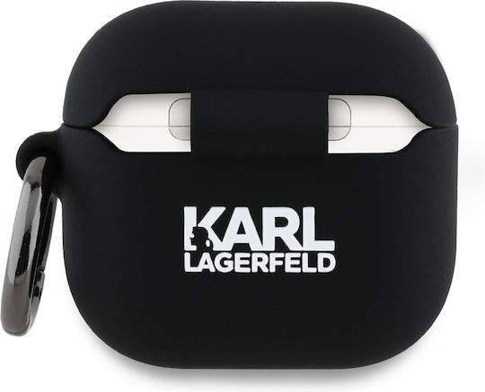 Karl Lagerfeld Karl Head 3d Case Silicone in Black color for Apple AirPods 4