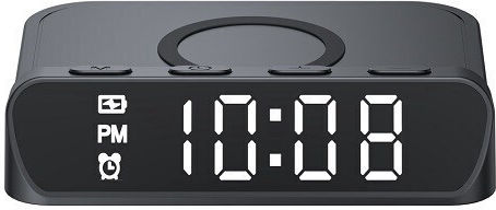 Havit Tabletop Digital Clock with Alarm & Wireless Charging Black W3031 Havit Tabletop Digital Clock with Alarm & Wireless Charging Black W3031