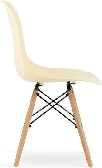 Kitchen Polypropylene Chair Ecru 46x54x81cm 2pcs