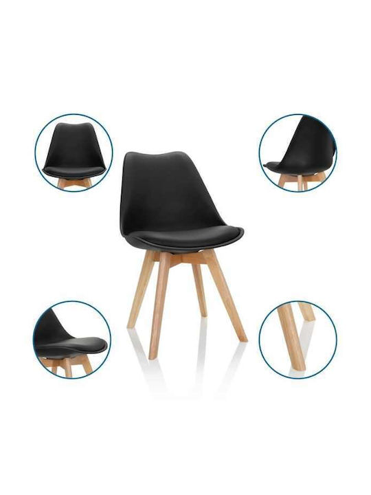 Dining Room Polypropylene Chair Black 49x43x82cm 2pcs