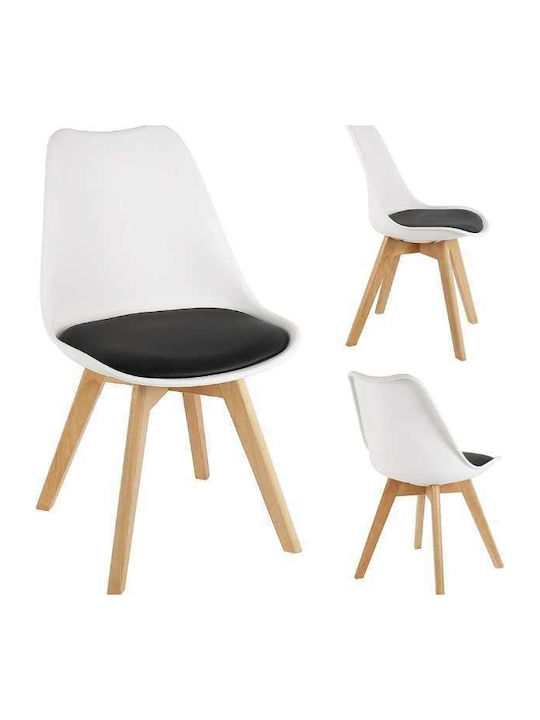 Scaune Sala de mese din Polipropilenă White With Black 2buc 49x43x82buc