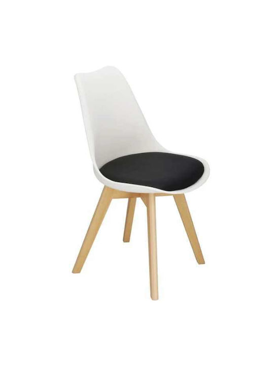 Scaune Sala de mese din Polipropilenă White With Black 2buc 49x43x82buc
