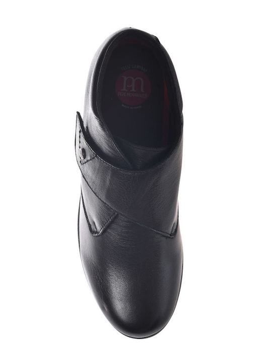 Leder Stiefeletten Damen Schwarz