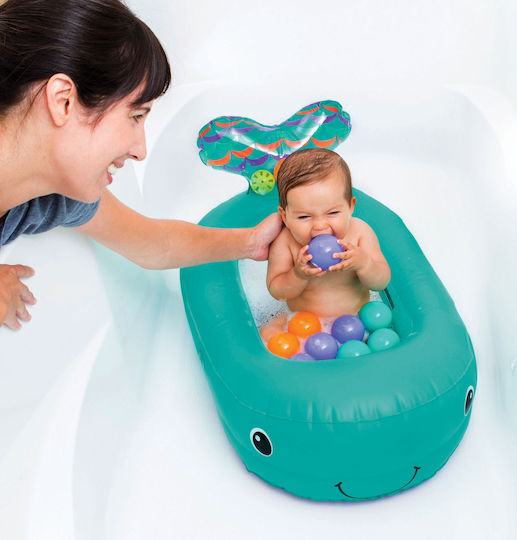 Infantino Aufblasbares Baby Badewanne mit Thermometer Türkis