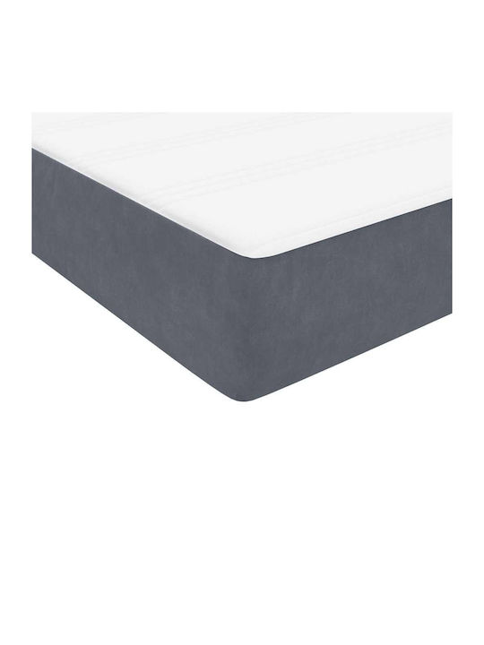 Doppelbett Bezogen mit Stoff Dunkelgrau mit Lattenrost & Matratze 160x210cm