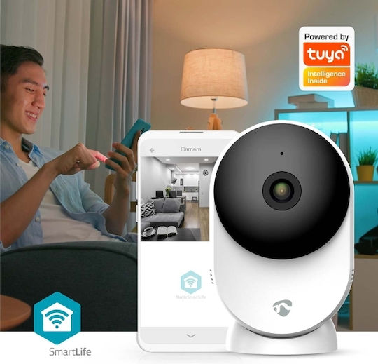 Nedis WIFICI12CWT IP Überwachungskamera Wi-Fi Full HD+ 3MP mit Zwei-Wege-Kommunikation