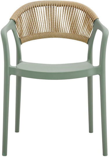 Καρέκλα Εξωτερικού Χώρου Rattan Donna Forest Green/φυσικό 57x55x79εκ.