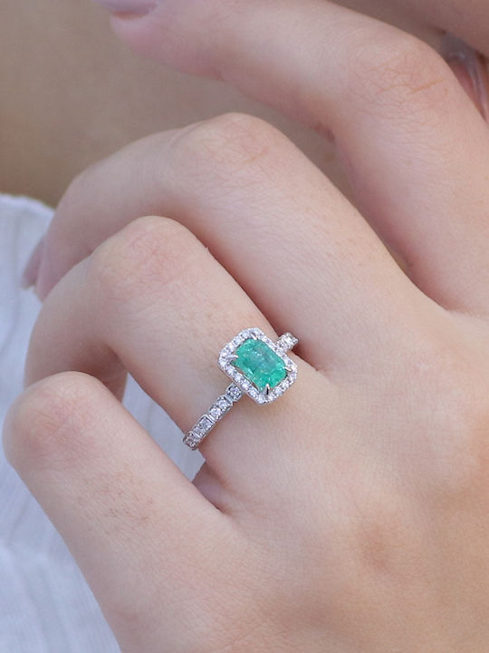 Damen Ring mit Diamant aus Weißgold 18K