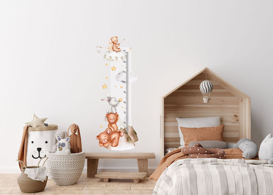 Kinder-Wachstumstabelle Hasen Bären Bunte Wandaufkleber 45x120