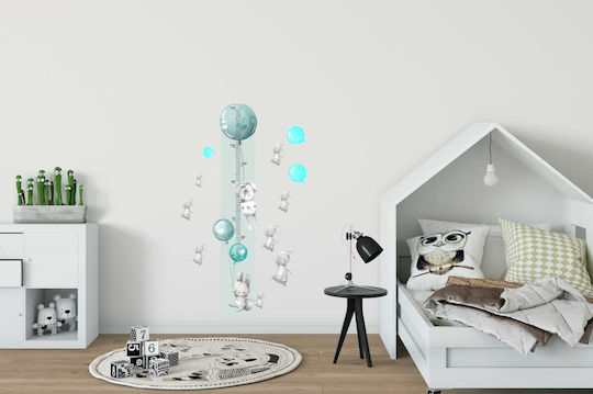Children's Growth Chart Colorful Wall Sticker Grey Bunnies 45x120