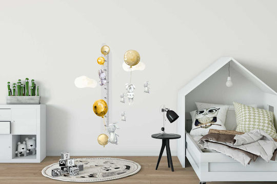 Kinder-Wachstumstabelle Hasen Gelbe Ballons Aufkleber 45x120