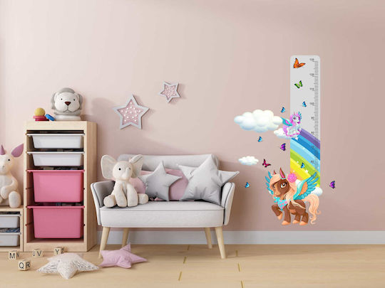Kindergrößentabelle Bunter Wandsticker Pony Schmetterlinge 45x120