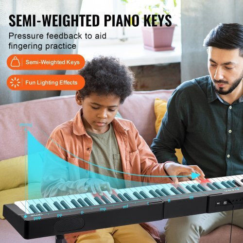 Vevor Electric Stage Piano 88JBPZSMGQ88N6BDSV2 Set Built-in Speakers and Connection with Headphones