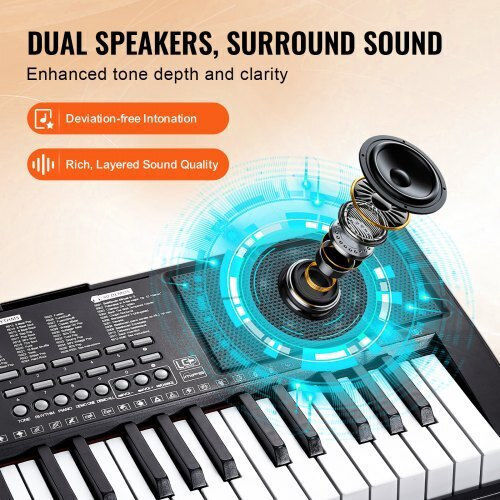 Vevor Electric Stage Piano 88JBPZSMGQ88N6BDSV2 Set Built-in Speakers and Connection with Headphones