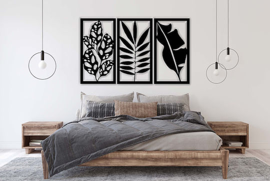 Malerei Paneele Wanddekoration Wohnzimmer Blätter 56x96