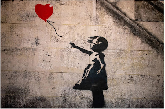 Moderne Leinwandmalerei Mädchen mit Ballon Banksy Gemälde 60x90