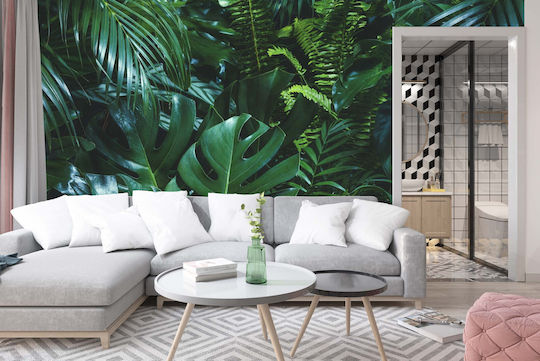 Fototapet Decorativ pentru Living Frunze Verzi de Monstera 240x360