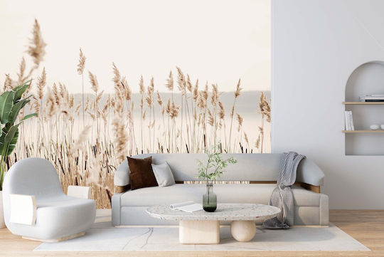 Modern Wallpaper Living Room Wallpaper Pampas Grass Boho Beige 260x390