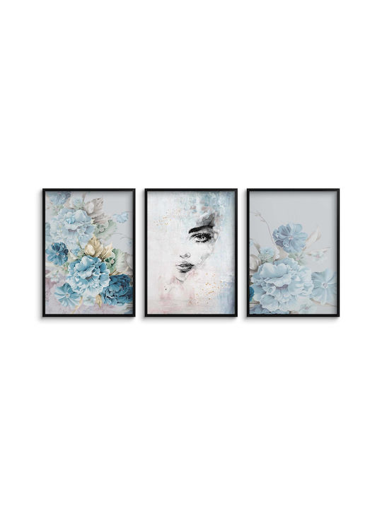 Three Wall Posters Room Decorations Flower Images 30x40