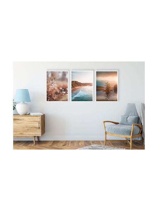 Wall Posters Living Room Boho Landscape Coast Lake 3x30x40