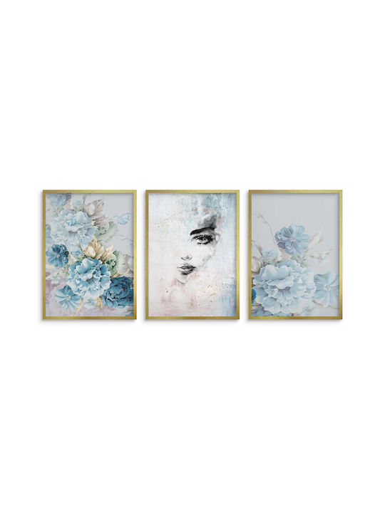 Three Wall Posters Room Decorations Flower Images 30x40
