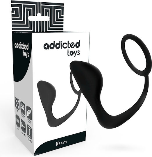 Addicted Toys Butt Plug With Cock Ring Δαχτυλίδι Πέους με Πρωκτική Σφήνα Black