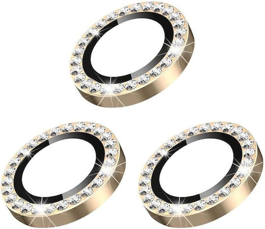 Protector din Sticlă Călită pentru Lentilele Camerei cu Diamant iPhone 13 Pro 13 Pro Max Auriu