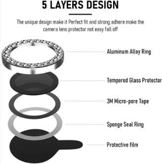 diamond Camera Lens Tempered Glass Prοtector Iphone 11 12 12 Mini Pink