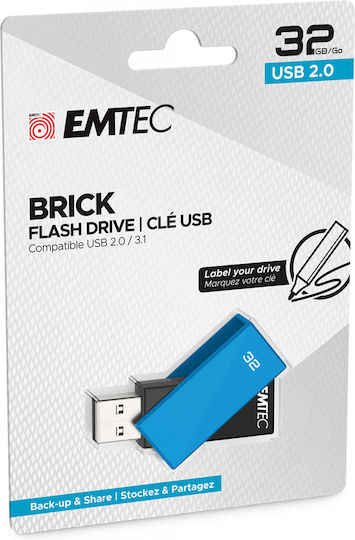 Emtec Brick 32GB USB 2.0 Stick Black