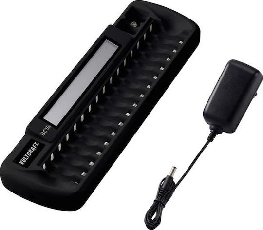 Voltcraft BC16 Charger 16 Batteries Li-ion/Ni-MH Size AA/AAA/9V