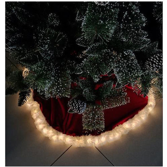 Weihnachtsbaumrock Stoff Rot mit Pelztextur Ψάθινη