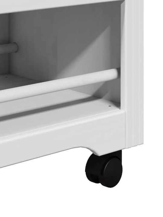 vidaXL Wooden Kitchen Rack 4 Tiers White 67.5x45x80cm